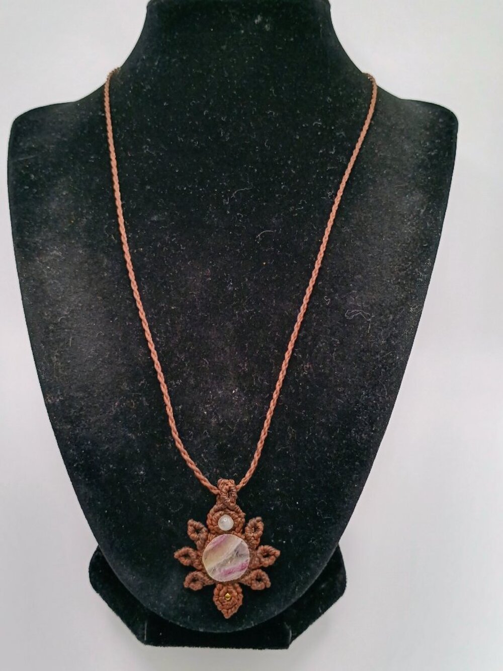 Handmade Macrame Necklace with Amethyst